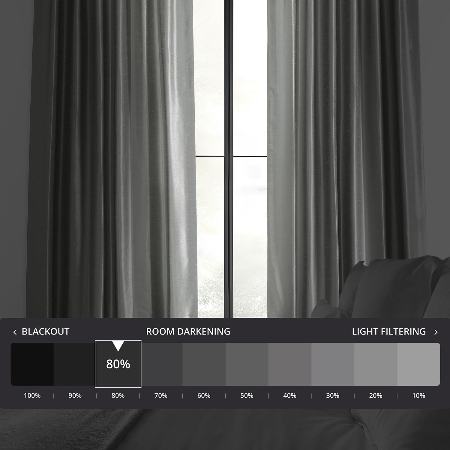 Hpd Half Price Drapes Room Darkening Curtains For Bedroom Vintage Textured Faux Dupioni Silk Curtains For Living Room (1 Panel),