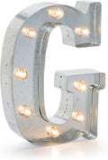 Darice SS-DAR-5915-708 Silver Metal Marquee Letter - G-9.87 Tall, Galvanized Finish