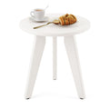 Homenjoy Hdpe White Round Outdoor Table, Weather-Resistant, 15.8X15.8X16.7 Inches, 150Lbs Load Capacity, Modern Design, End Tabl