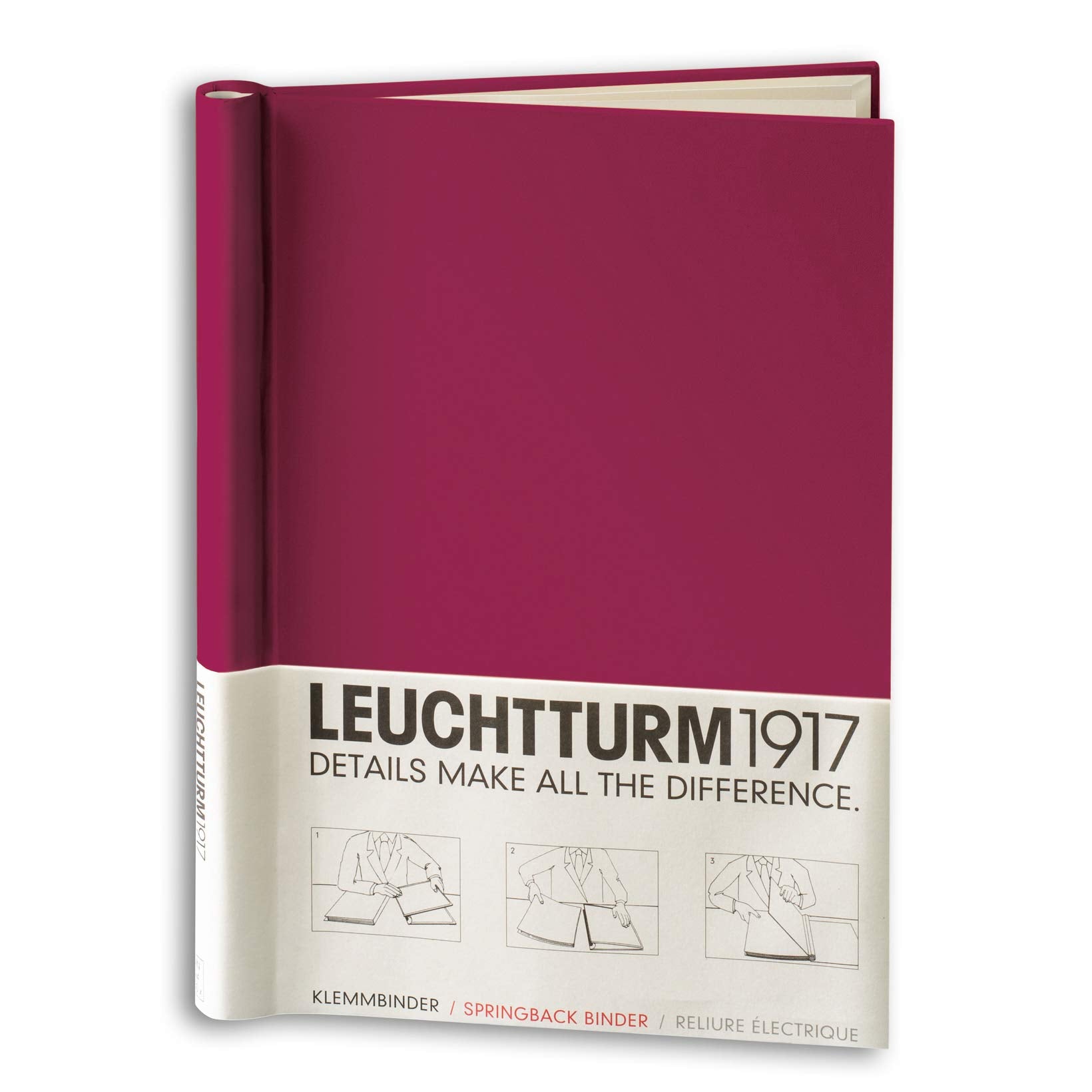 Leuchtturm1917 - Peka Springback Binder (Port Red) - Holds 150 Sheets Of Paper