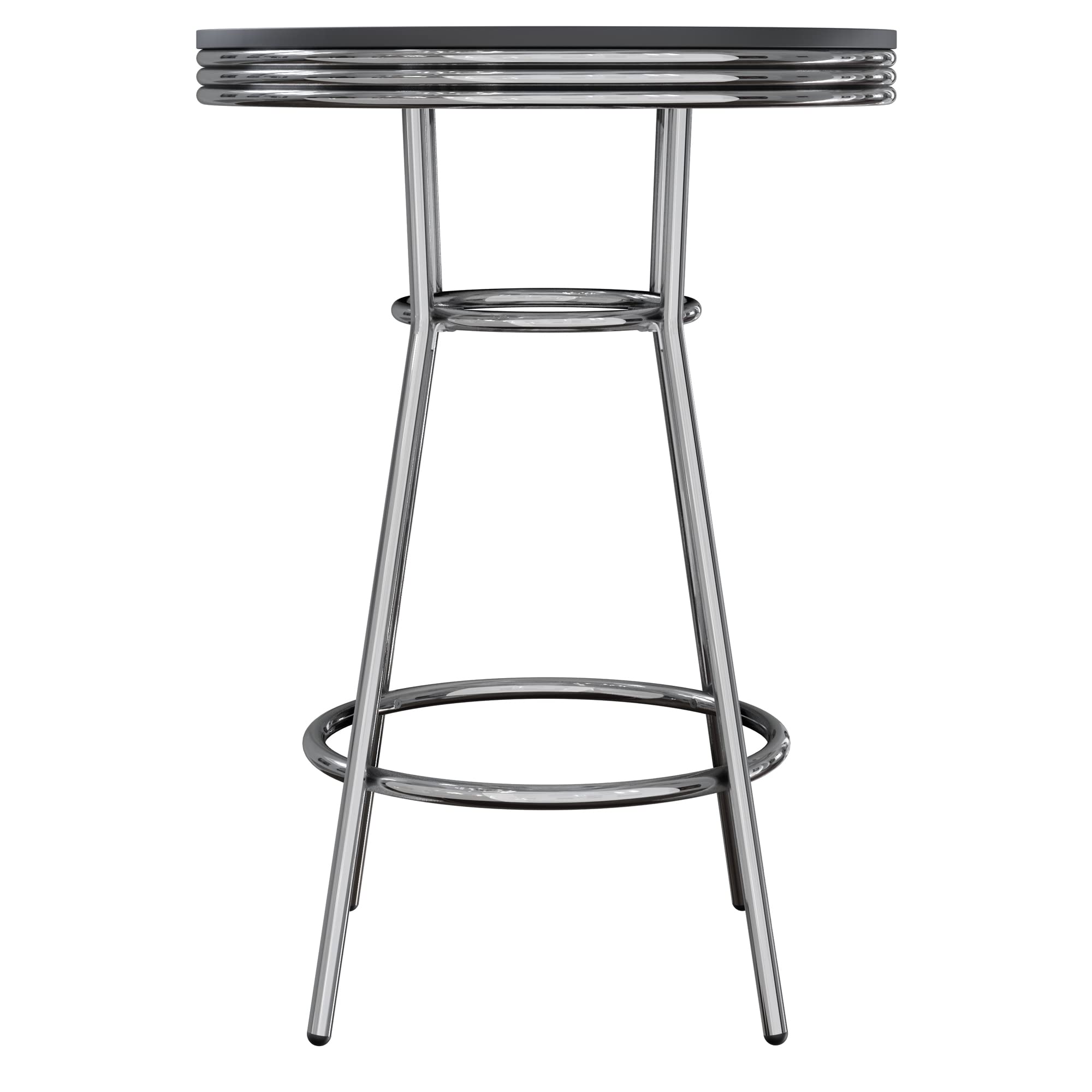 Winsome Summit 3 Piece Pub Table Set with 2 Swivel Stool in Black Finish