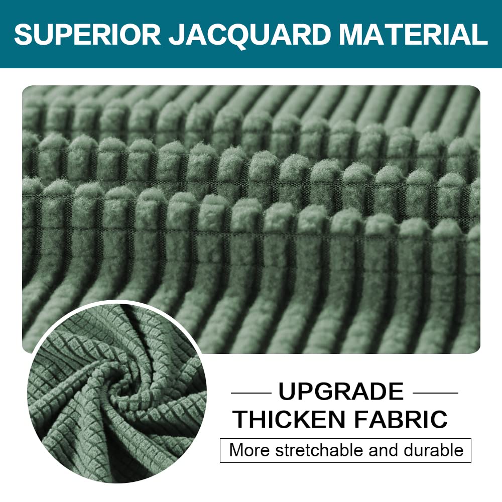 4 Piece Sofa Covers For 3 Cushion Couch Sofa Slipcover Soft Couch Cover For Dogs-Washable Sofa Furniture Covers With 3 Individual Cushion Covers, Feature Jacquard Fabric (3 Cushion Sofa, Loden Frost)