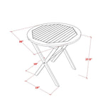 East West Furniture MNCN3C5NA Marion 3 Piece Outdoor Conversation Bistro Set Contains a Round Acacia Wood Coffee Table and 2 Folding Adjustable Arm Chairs, 30x30 Inch, Natural Oil