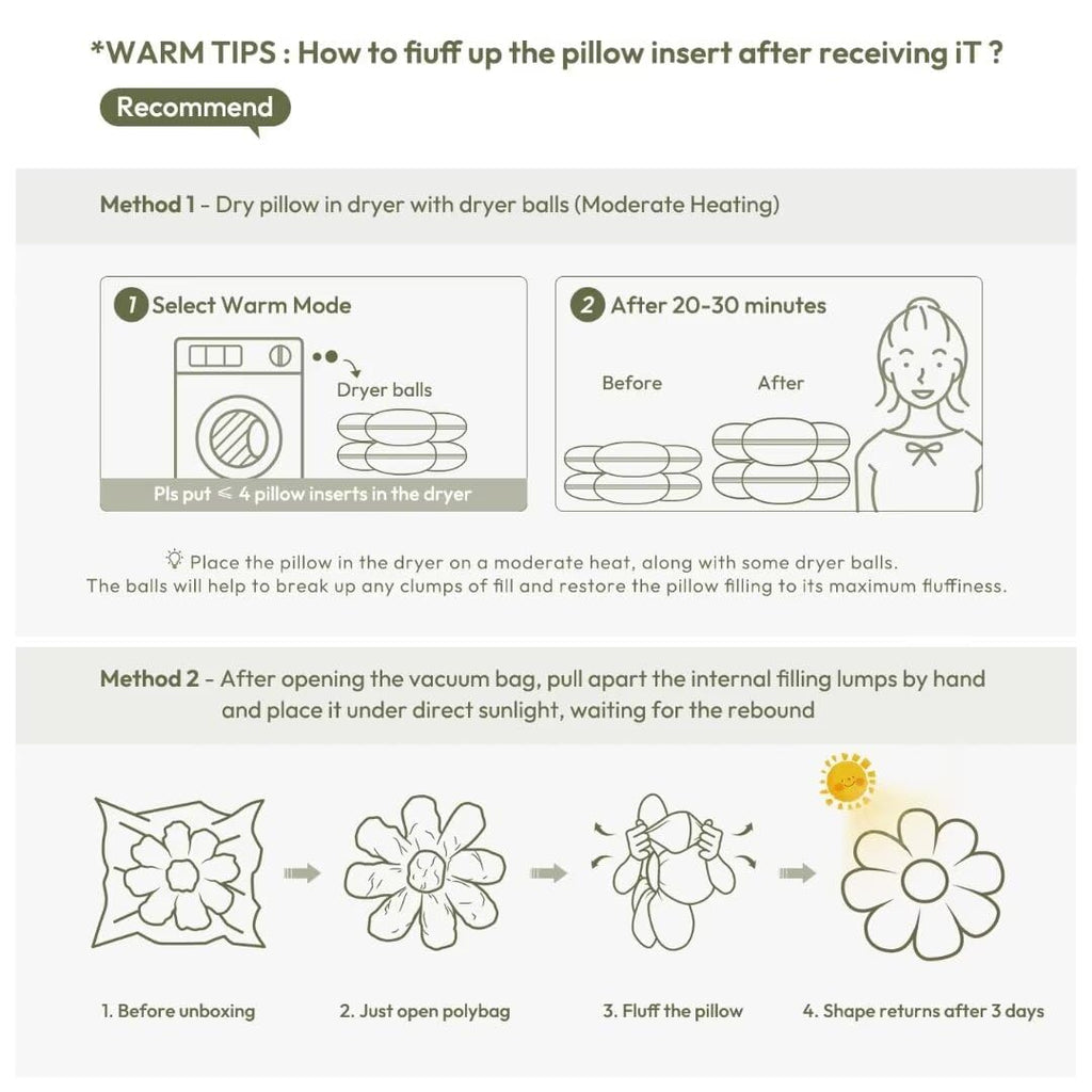 Sioloc Flower Shaped Throw Pillow, Fun Daisy Pillow, 15.7'' White Flower Pillow Cute Decorative Seat Cushion Aesthetic Flower Pl