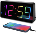 Peakeep Digital Alarm Clock for Bedroom Bedside, Extra Loud for Heavy Sleepers Adults, Large RGB Color Changing Colorful LED Big