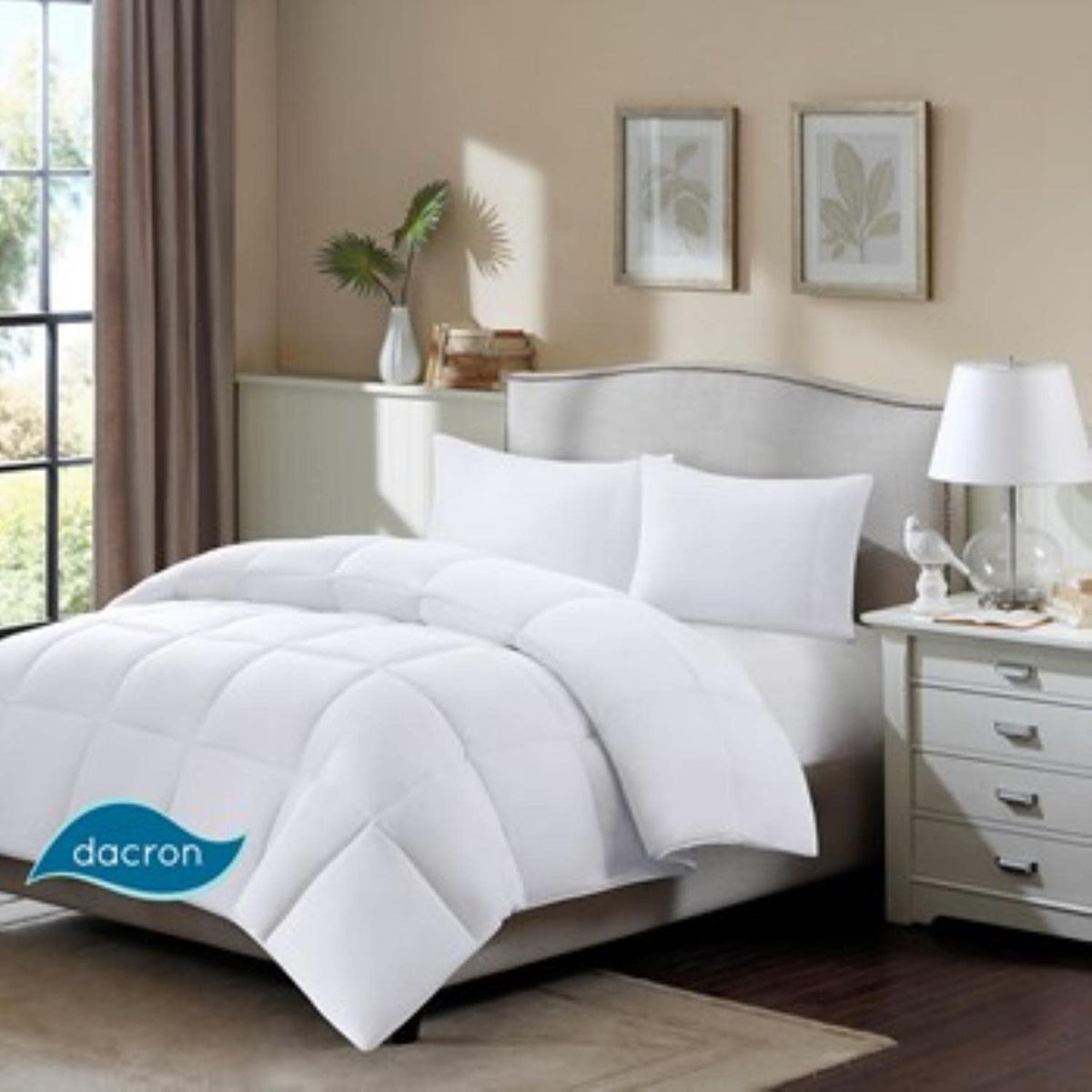 Sleep Philosophy Northfield Supreme Down Dacron Fiber Blend Comforter With 3M Stain Release Feature, King/Cal King, White