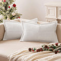 Miulee Corduroy Pillow Covers With Splicing Set Of 2 Super Soft Couch Christmas Pillow Covers Broadside Striped Decorative Textu