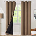 Bgment Total Thermal Insulated 100% Blackout Curtains For Bedroom With Black Liner, Double Layer Full Room Darkening Noise Reduc