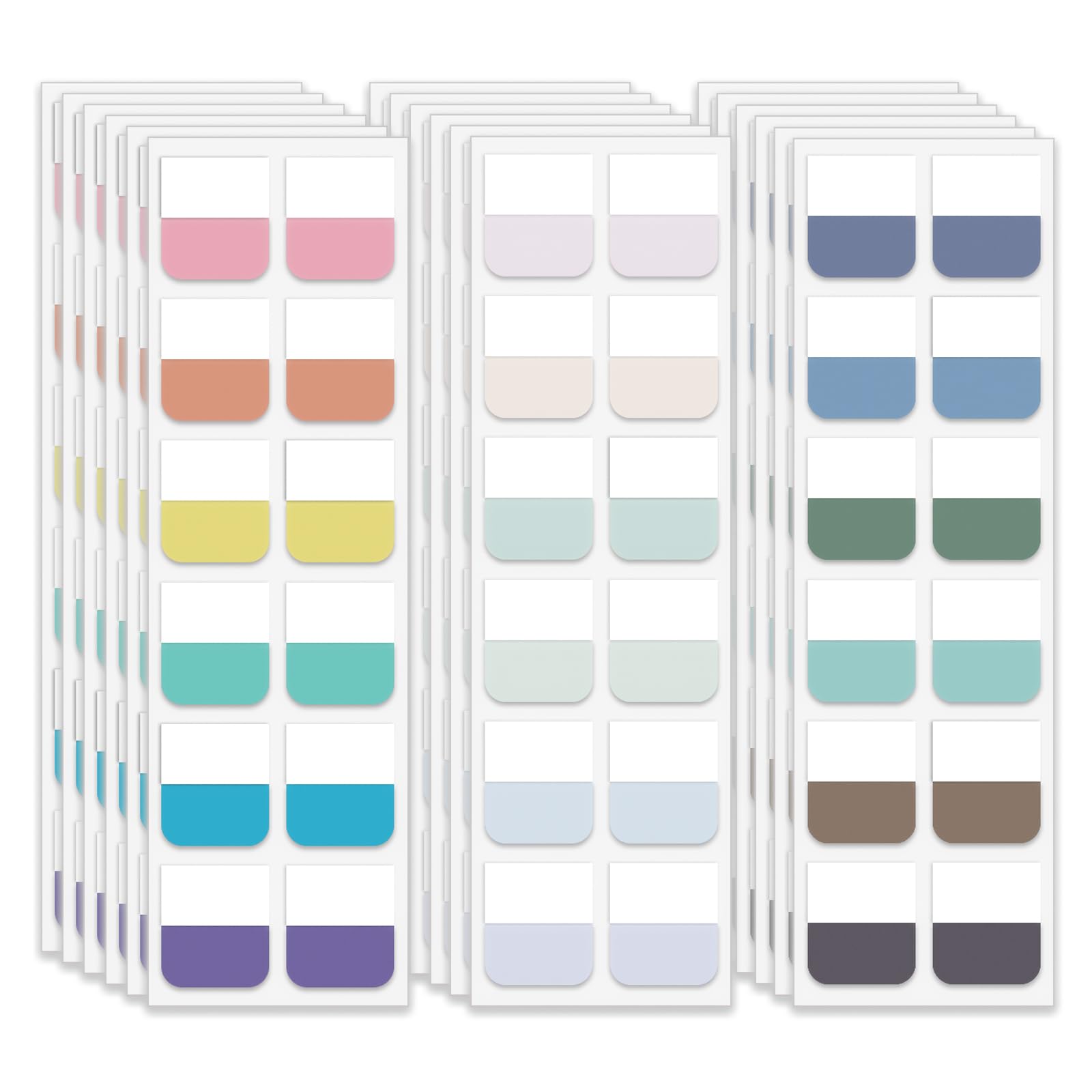 Lumintutu 18 Colors 720Pcs Sticky Index Tabs, Medium Book Annotation Tabs Repositionable Page Markers Labels For Notebooks, Bibl