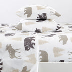 Great Bay Home 4-Piece Stripe Printed Ultra-Soft Microfiber Sheet Set. Wrinkle Free, Comfortable, All-Season Bed Sheets. Evette Collection (Full, Stripe - Taupe)