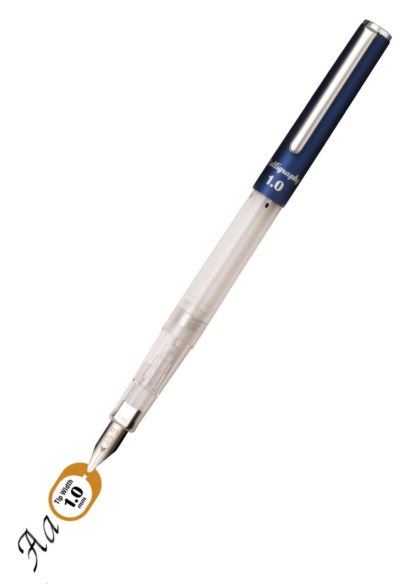 Sailor Fountain Pen Highace Neo Clear Calligraphy Nib Width 1.0Mm 1.5Mm 2.0Mm Included 3 Of Cartridge Ink Black (1.0Mm)