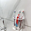RIDDHI Collection Wall Mounted self Adhesive Acrylic Tooth Brush/Toothpaste Holder/Stand/Tumbler/Toothpaste for Bathroom Stand O