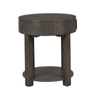 Lilola Home Jonah Light Brown MDF End Table with USB Ports