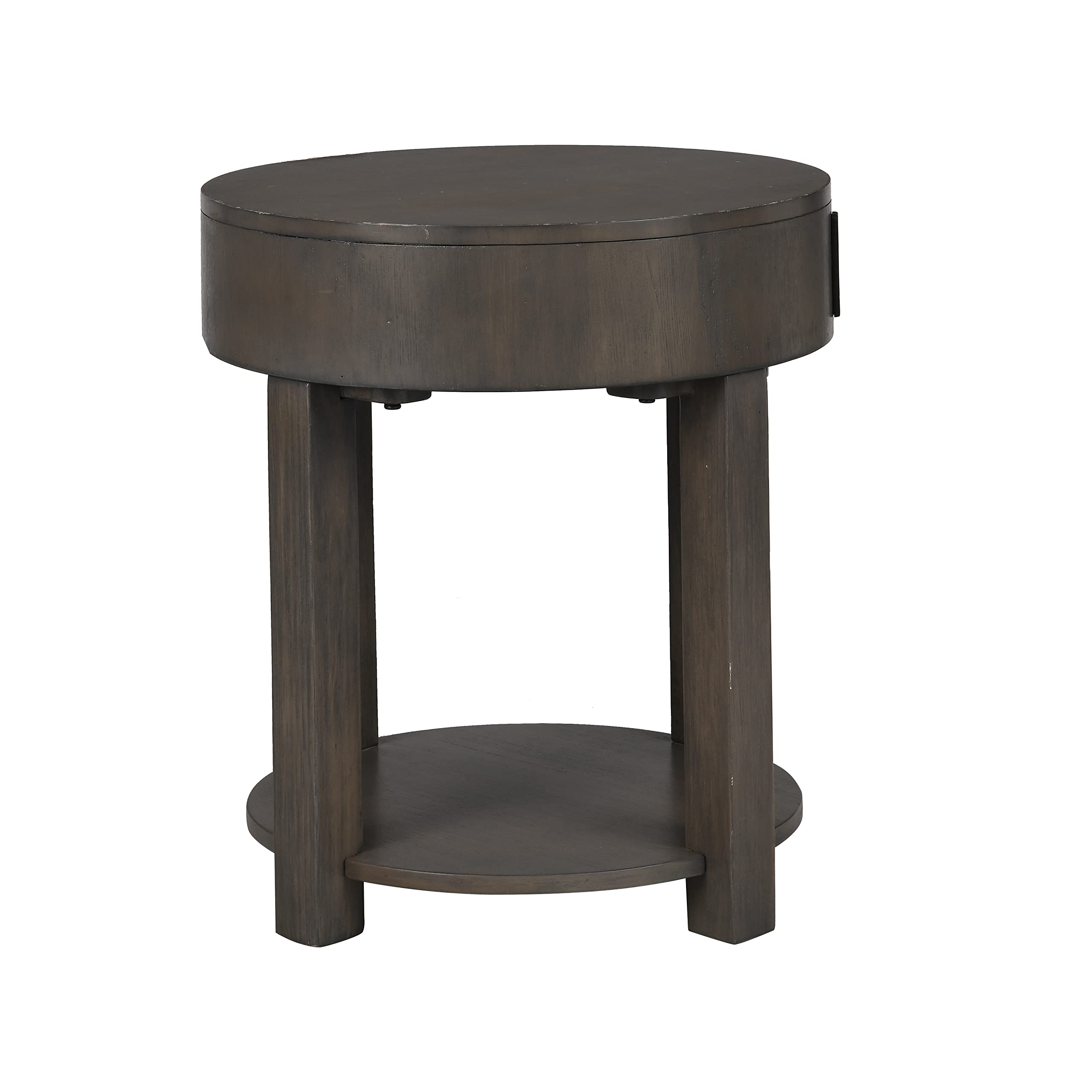 Lilola Home Jonah Light Brown MDF End Table with USB Ports