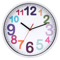 Careland Wall Clock 12 Inch Silent Non Ticking Battery Operated Time Teaching Quartz Home Colorful Read Learn Time Perfect for T