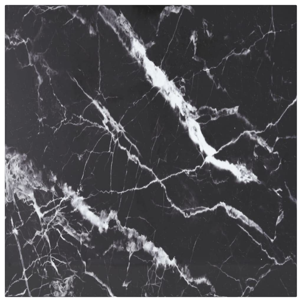 vidaXL Tempered Glass Table Top with Black Marble Design, 27.6"x27.6" Square, Durable, Easy-to-Clean, Lightweight, Perfect for Dining and Coffee Tables