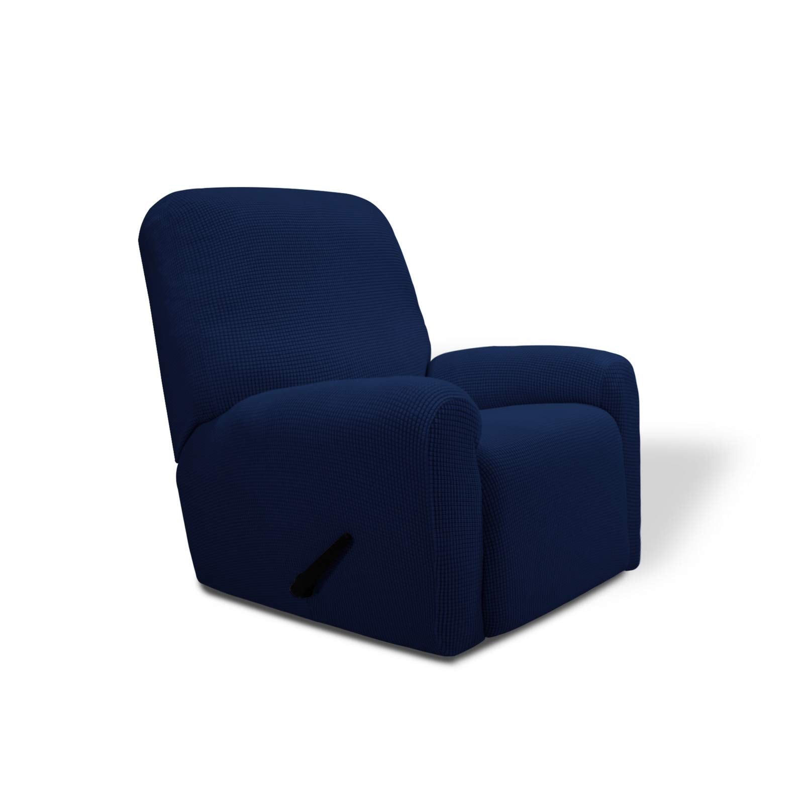 Purefit Stretch Recliner Sofa Slipcover With Pocket – Spandex Jacquard Non Slip Soft Couch Sofa Cover, Washable Furniture Protector With Elastic Bottom For Kids (Recliner, Navy)