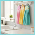 DEEPTI CHANDNA DESIGNS 3 pc Microfiber Hand Towel with Hanging Loop | Sink Towel with Hanging Loop | Wash Basin Hanging Hand Tow