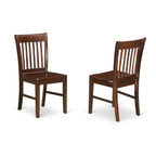East West Furniture PSNO5C-MAH-W 5 Piece Kitchen Table & Chairs Set Includes a Rectangle Dining Table with Butterfly Leaf and 2 Dining Room Chairs with 2 Benches, 32x60 Inch, Mahogany