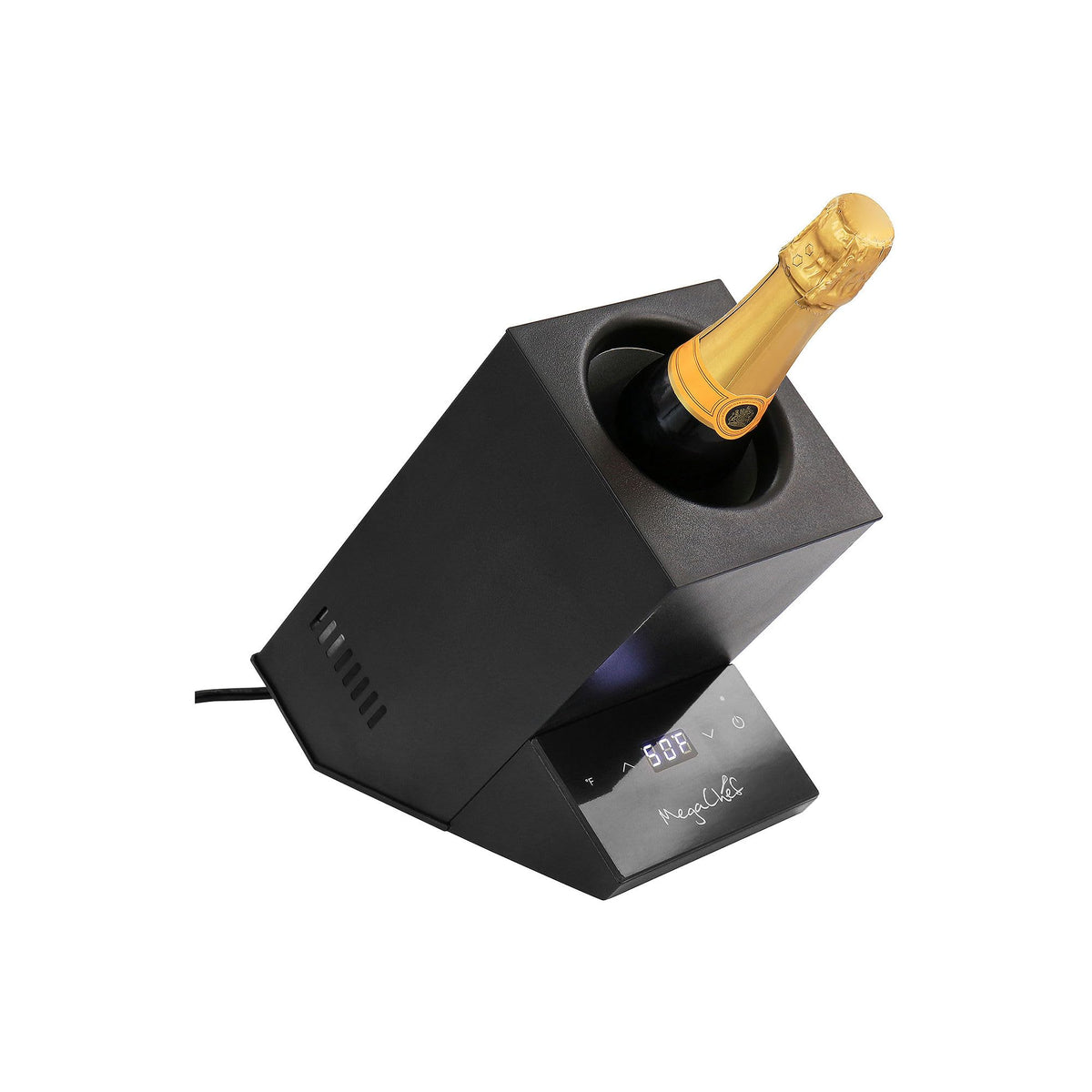 Megachef Wine Chiller Electric, Single Bottle, Black, 25Oz