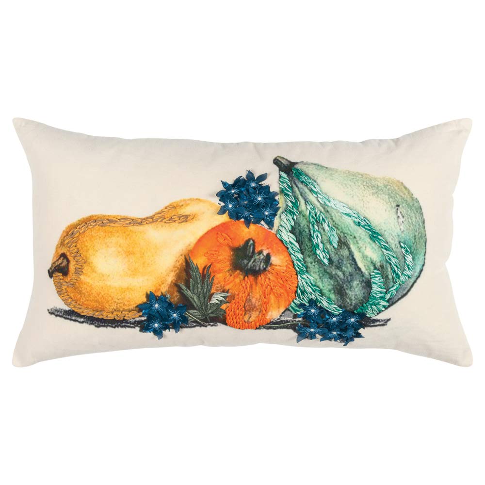 Rizzy Home Gourds 14&quot; x 26&quot; Cotton Duck Pillow Cover in Multi-Color