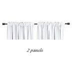 Donren Pure White Pack Of 2 Valances For Window 52 By 15 Inches Long - Rod Pocket Room Darkening Kitchen Valances