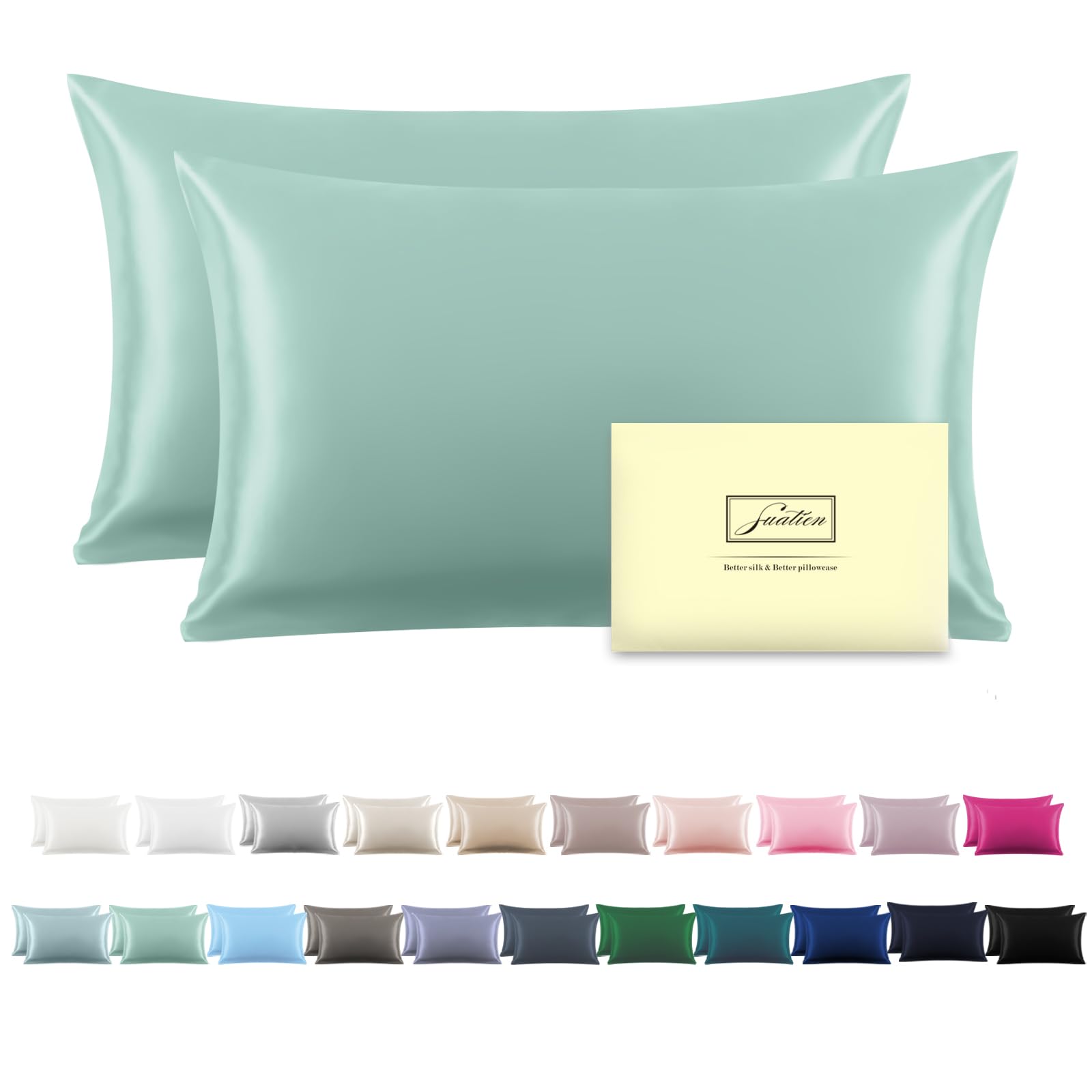 Silk Pillowcase For Hair And Skin,Soft,Breathable And Sliky Queen Silk Pillow Case Set Of 2,Both Sides Natural Mulberry Silk Pil