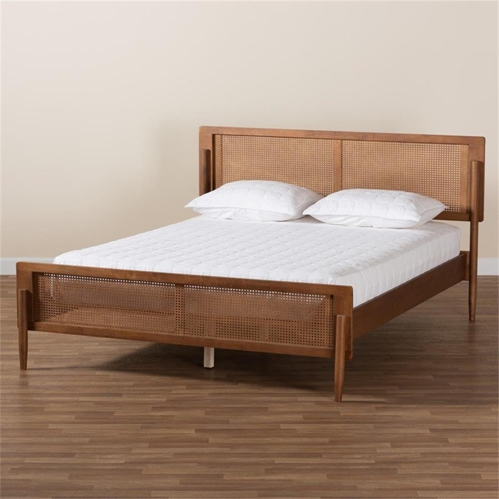 Baxton Studio Gardwin Platform Bed, Queen, Ash Walnut/Light Brown (235-12777-HiT)
