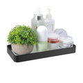 Z metnal Small Glass Bathroom Shelves, Matte Black Floating Shelf, Mini Wall Shelf Organizer, Wall Mounted (Clear Glass, 10 inch