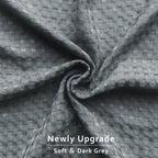 Miye Pleated Waffle Weave Bed Skirt, Tailored Dust Ruffle 16 Inch Drop Easy Fit, Machine Washable (Dark Grey, Twin - 16'' Drop)