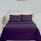 Clara Clark Bed Sheets, Premier 1800 Series 4 Piece Bed Sheet Set, Deep Pocket, Wrinkle, Fade, Stain Resistant, Luxury Soft Bedding Sheets & Pillowcases, Queen, Purple Eggplant