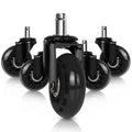 Hirate 2.5' Office Chair Caster Replacement Set Of 5 Rubber Casters Plug-In 11X22Mm Soft Rolling Universal Protect Hardwood Flo