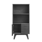 Modway Render Mid-Century Modern Office, Display Cabinet Bookshelf, Charcoal