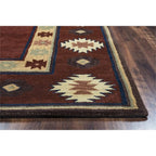 Rizzy Home Alora Decor Ryder 2'6" X 10' Tribal Burgundy/Tan/Rust/Navy/Sage Hand-Tufted Rug
