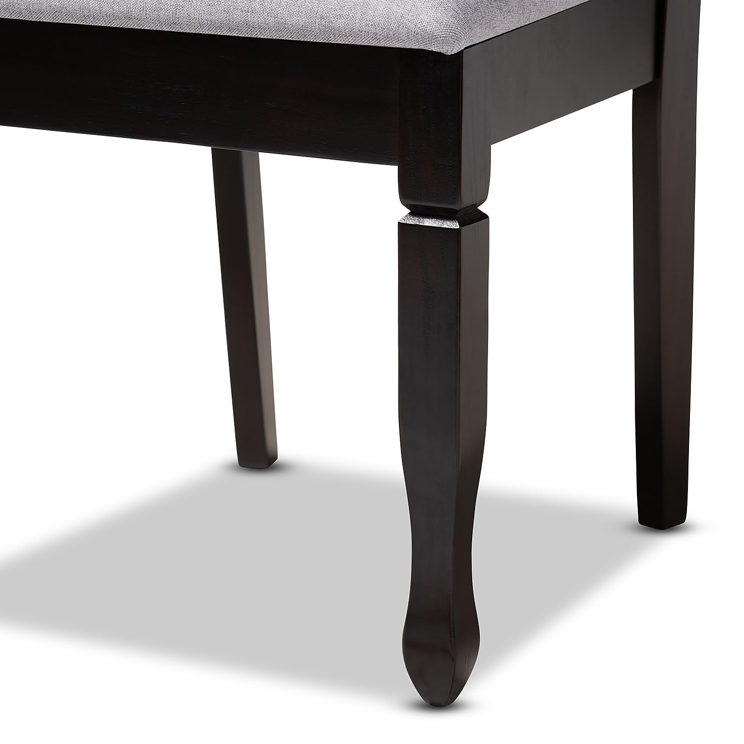 Baxton Studio Reneau Contemporary Fabric Dining Chair, Gray and Espresso, 4/Pack (153-4P-9404-HiT)