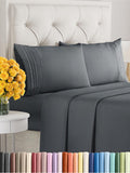 King Size 4 Piece Sheet Set - Extra Soft, Breathable & Cooling Sheets - Hotel Luxury Durable Bed Sheets For Women & Men - Deep Pockets, Easy-Fit & Wrinkle-Free Sheets - Slate Blue Oeko-Tex Bed Sheets