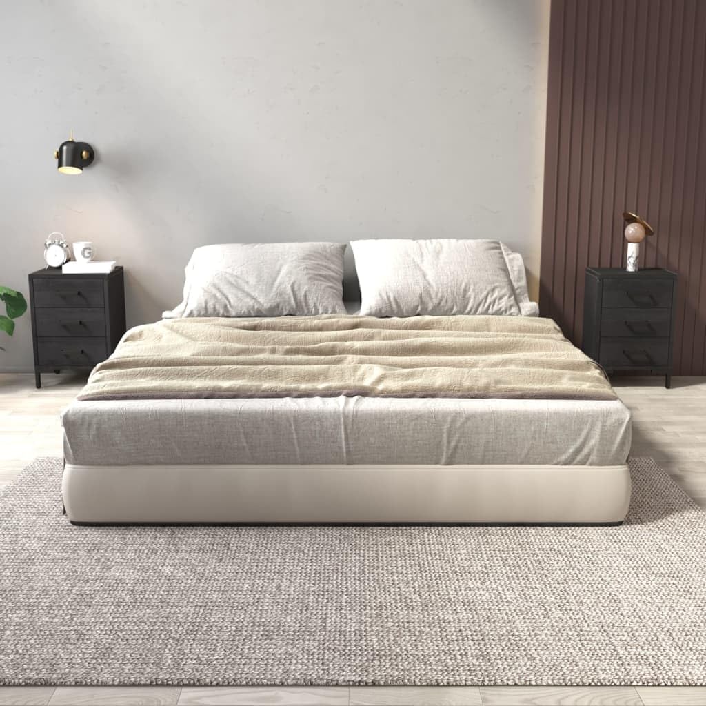 vidaXL Nightstand 2 Pcs, End Table with Storage Drawers, Accent Table for Bedroom Living Room Office, Retro Style, Black Solid Wood Pine