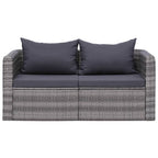 vidaXL 2 pcs Patio Corner Sofas - Outdoor Furniture with Gray Poly Rattan, Comfortable Cushions, Removable Covers, Easy Assembly, Suitable for Patio, Backyard & Garden