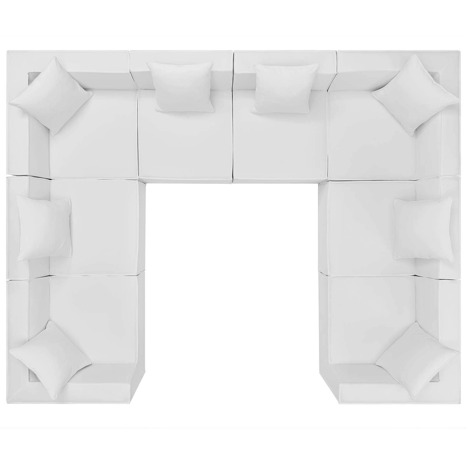 Modway Eei-4388-Whi Saybrook Patio Upholstered Sectional Sofa In White, 8-Piece Set
