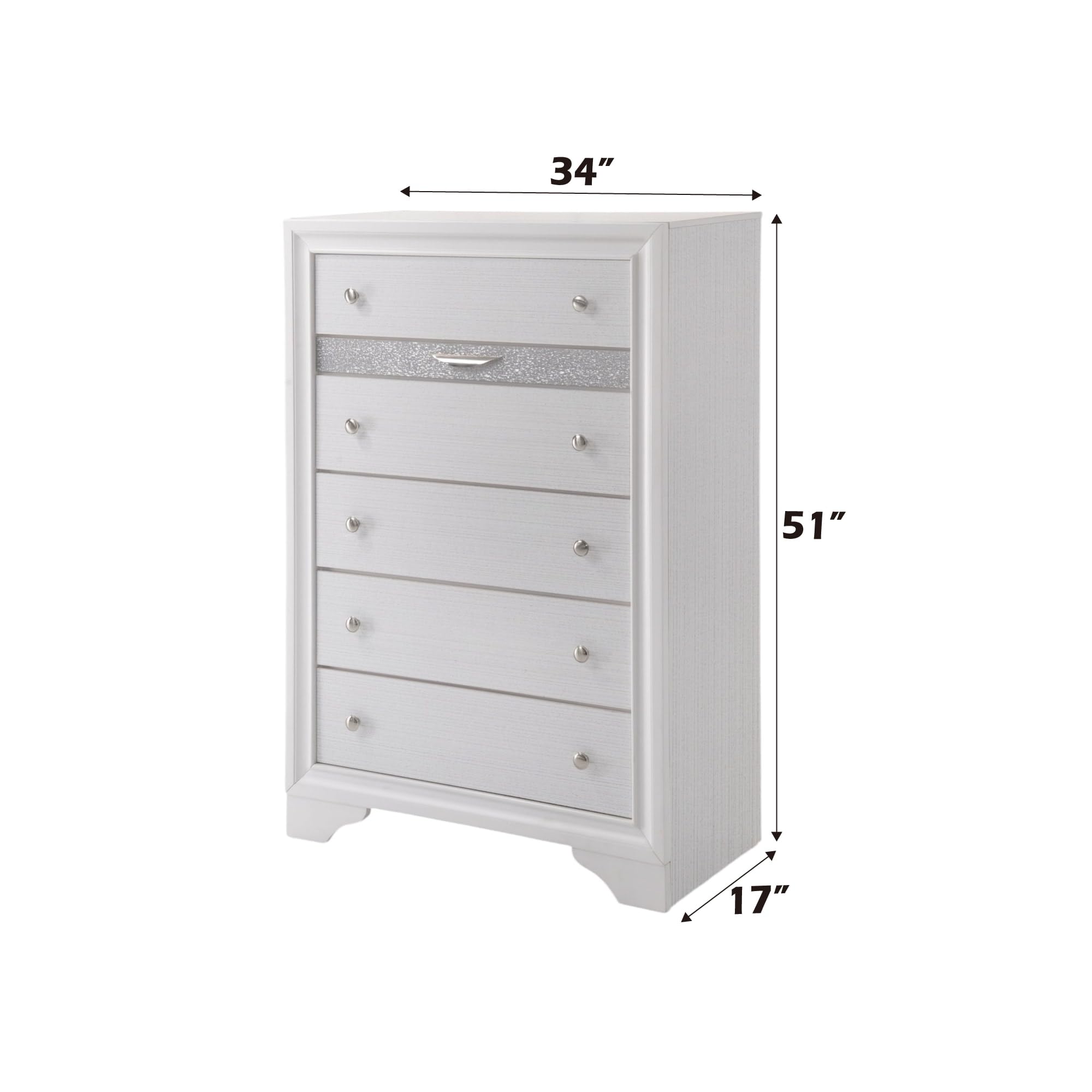 Acme Naima Wood 6-Drawers Bedroom Chest in White