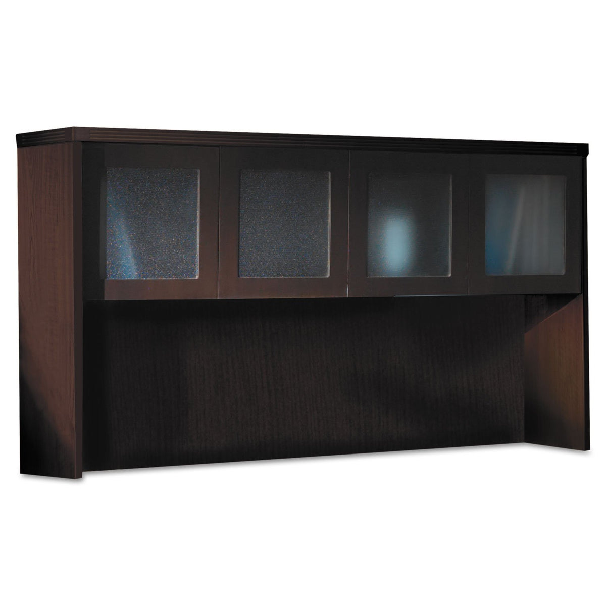 Mayline AHG72LDC Aberdeen 72&quot; Hutch Cabinet with Glass Doors, Mocha Tf