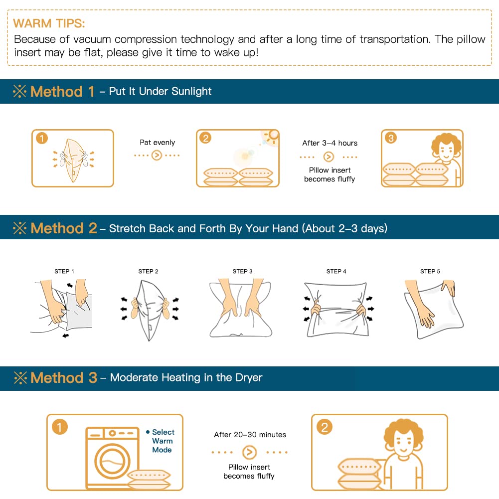 Otostar Pack Of 2 Throw Pillow Inserts, 16 X 24 Square Cushion Inner Soft Fluffy Plump Stuffer Cushion Pad White Decorative Pillow Insert