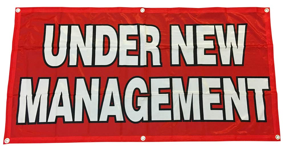 4Less 2X4 Ft Under New Management Banner Vinyl Alt Sign - Fabric Rb