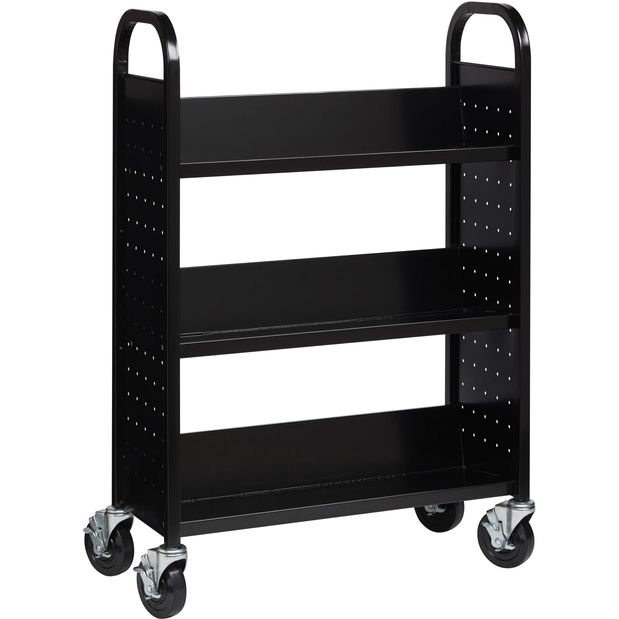 Lorell Single-Sided Steel Book Cart