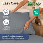 Extra Deep Pocket King Sheets - 4 Piece Breathable & Cooling Bed Sheets - Hotel Luxury Bed Sheet Set - Soft, Wrinkle Free & Comfy - Easily Fits Extra Deep Mattresses - Deep Pocket Steel Blue Sheets