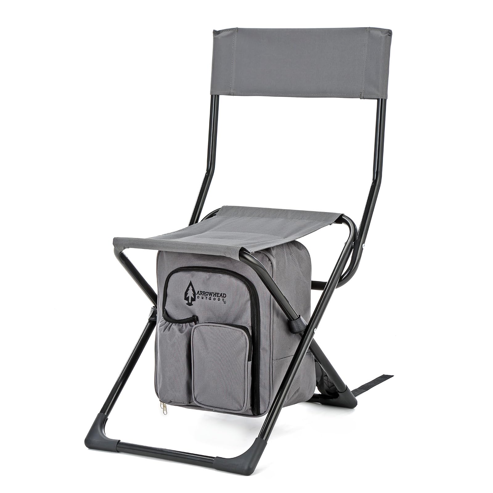 Arrowhead Outdoor Multi-Function 3-in-1 Compact Camp Chair: Backpack, Stool & Insulated Cooler, w/Bottle Holder & Storage Bag, E