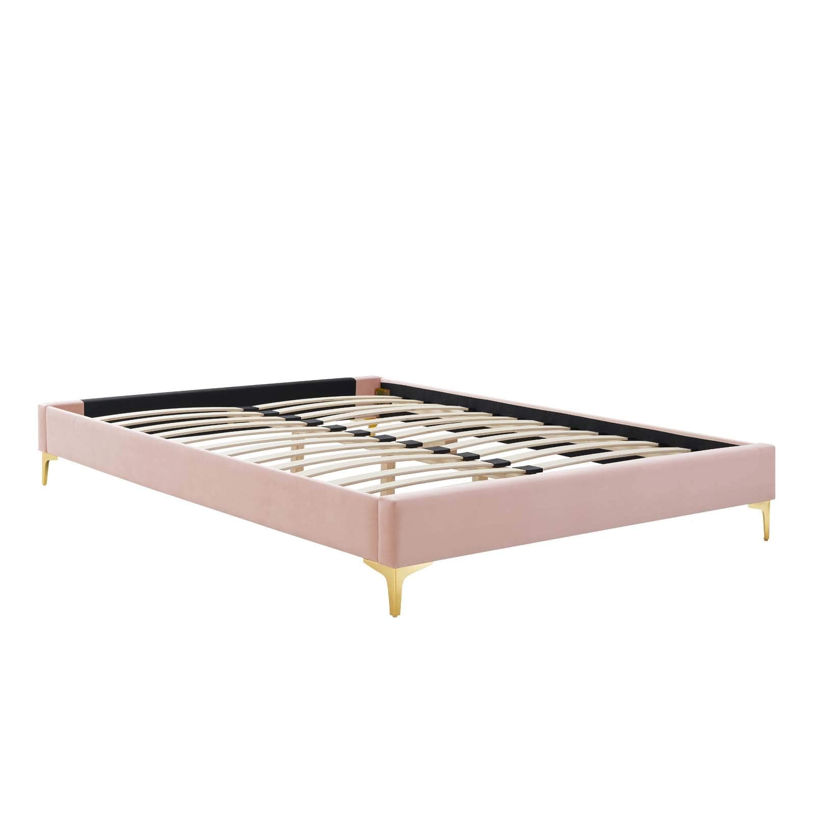 Modway Mod-6275-Pnk Sutton Queen Performance Velvet Bed Frame, Pink