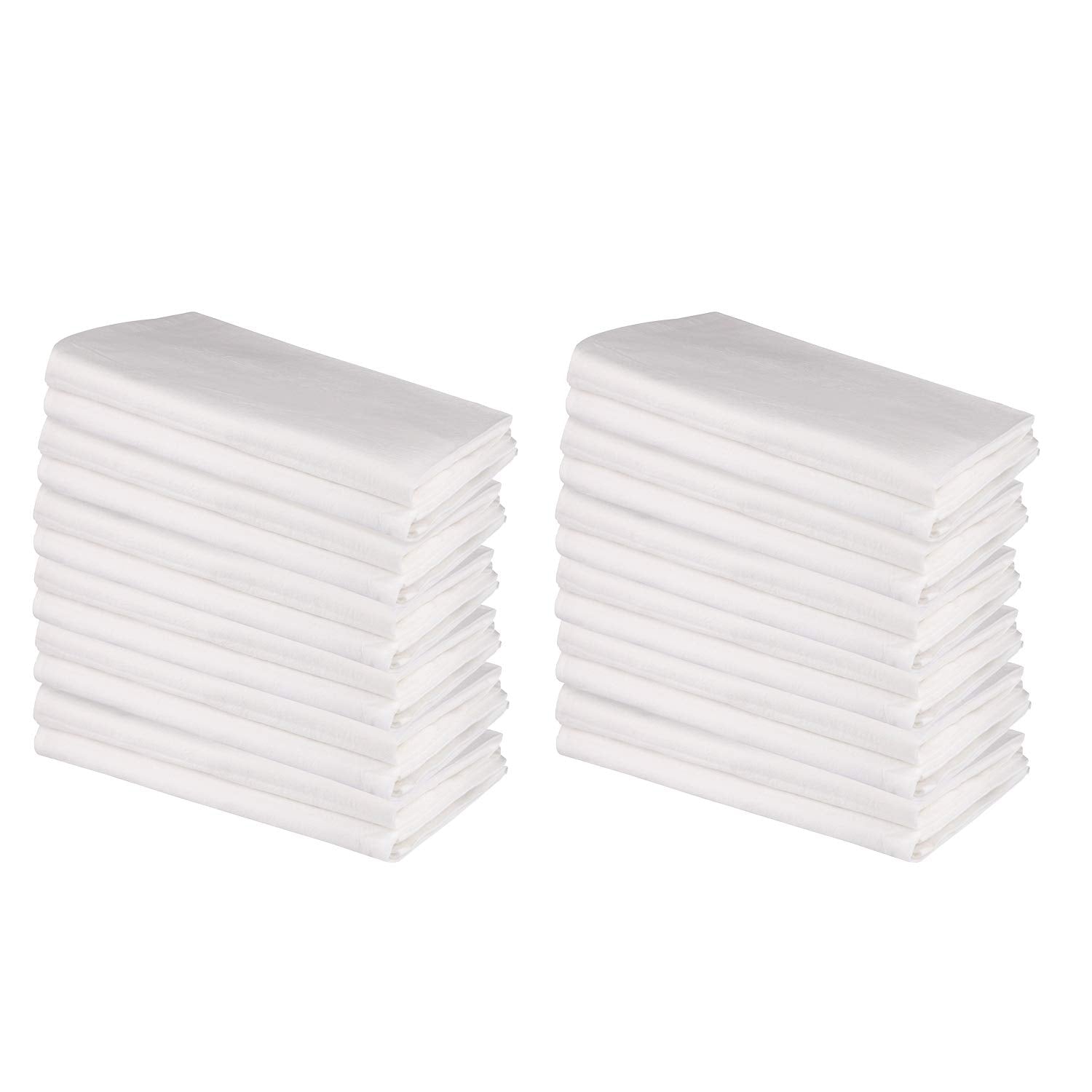 DG Collections Flour Sack Dish Towels for Kitchen, Set of 24 (27 x 27 Inches), Multi-use White Kitchen Towels, 100% Cotton, High