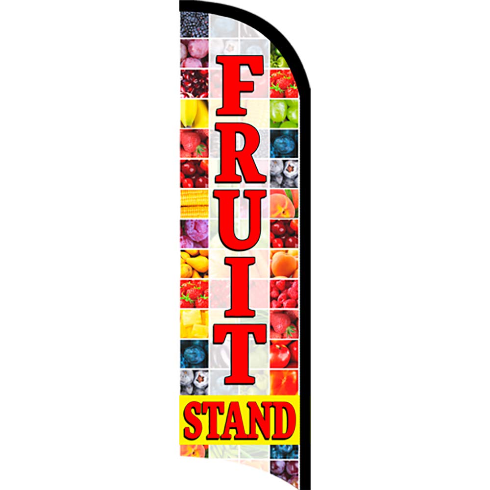 Fruit Stand Premium Windless Feather Flag, Flag Only No Hardware (11.5' Tall X 3' Wide)