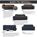 Easy-Going 8 Pieces Recliner Sofa Stretch Sofa Slipcover Sofa Cover Furniture Protector Couch Soft With Elastic Bottom Kids, Spa